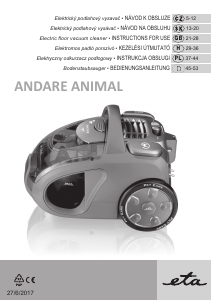 Instrukcja Eta Andare Animal 1493 90010 Odkurzacz