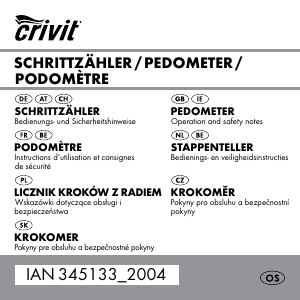 Bedienungsanleitung Crivit IAN 345133 Schrittzähler