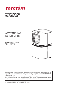 Manual Toyotomi TDE-10TNV18 Dehumidifier