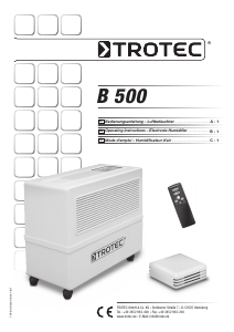 Handleiding Trotec B 500 Luchtbevochtiger