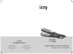 Εγχειρίδιο Izzy Professional Ceramic Ισιωτικό μαλλιών