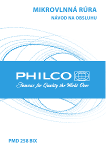 Návod Philco PMD 258 BiX Mikrovlnná rúra