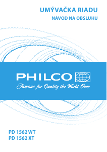 Návod Philco PD 1562 XT Umývačka riadu
