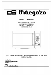 Manual de uso Orbegozo MIG 2023 Microondas