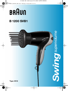 Mode d’emploi Braun B 1200 SVB1 Swing Sèche-cheveux