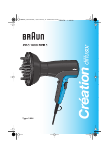Εγχειρίδιο Braun CP 1600 DFB6 Creation Πιστολάκι μαλλιών