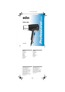 Manual Braun PRSC 1800 Professional Style Secador de cabelo