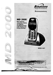Bedienungsanleitung Binatone MD 2000 Schnurlose telefon