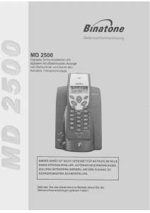 Bedienungsanleitung Binatone MD 2500 Schnurlose telefon