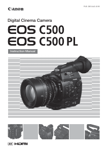 Manual Canon EOS C500 PL Camcorder