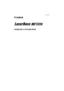 Mode d’emploi Canon LaserBase MF3110 Imprimante multifonction