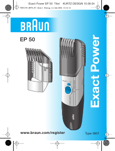 Mode d’emploi Braun EP 50 Exact Tondeuse à barbe