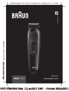 Manual Braun MGK 3020 Beard Trimmer