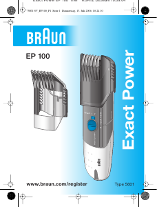 Kullanım kılavuzu Braun EP 100 Exact Power Sakal düzeltici