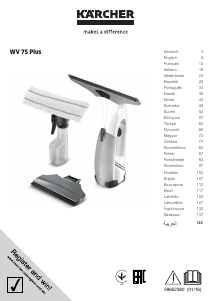 Kullanım kılavuzu Kärcher WV 75 Plus Cam temizleme makinesi