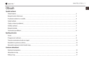 Manuál Navitel E700 Navigace do auta