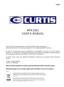 Manual Curtis MPK1041 Mp3 Player