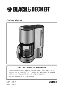 Manual Black and Decker LCM82 Coffee Machine