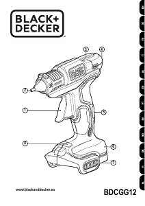 Εγχειρίδιο Black and Decker BDCGG12 Πιστόλι κόλλας