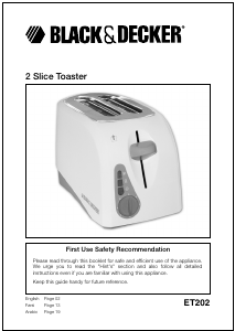 Bedienungsanleitung Black and Decker ET202 Toaster