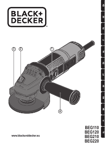 Manuale Black and Decker BEG210K Smerigliatrice angolare