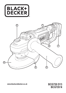 Handleiding Black and Decker BCG720 Haakse slijpmachine