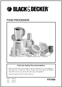 Manual Black and Decker FX1000 Food Processor