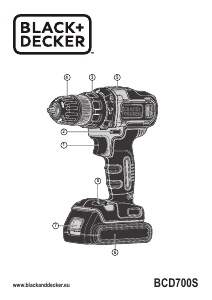 Käyttöohje Black and Decker BCD700S Porakone-ruuvinväännin