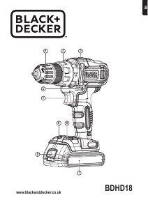 Handleiding Black and Decker BDHD18 Schroef-boormachine