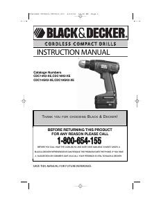 Handleiding Black and Decker CDC18GK Schroef-boormachine