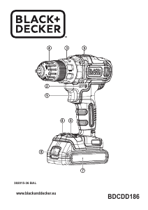 Priročnik Black and Decker BDCDD186 Vrtalni aparat