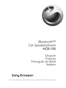 Manual Sony Ericsson HCB-100 Car Kit