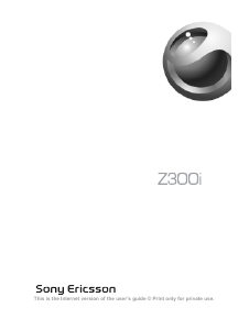Mode d’emploi Sony Ericsson Z300i Téléphone portable