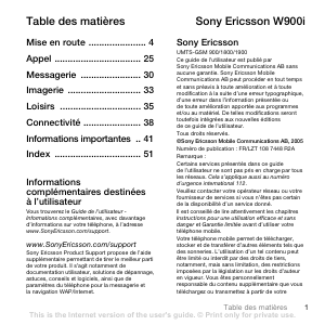 Mode d’emploi Sony Ericsson W900i Téléphone portable