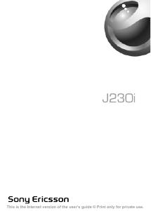Mode d’emploi Sony Ericsson J230i Téléphone portable