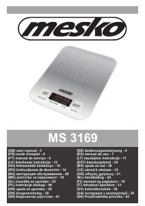 Käyttöohje Mesko MS 3169 Keittiövaaka