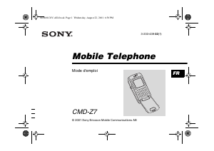 Mode d’emploi Sony CMD-Z7 Téléphone portable