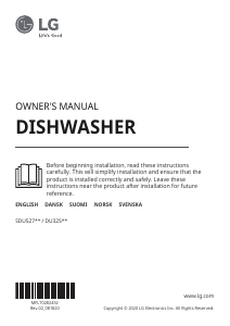 Manual LG SDU527HW Dishwasher