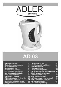 Manuál Adler AD 03 Konvice