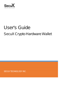 Handleiding SecuX Crypto Hardware wallet