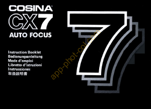 Bedienungsanleitung Cosina CX7 Auto Focus Kamera
