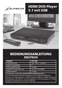 Bedienungsanleitung Superior DV 3602 DVD-player