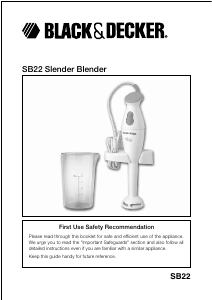 Manual Black and Decker SB22 Hand Blender