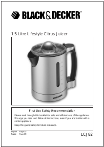 Manual Black and Decker LCJ82 Citrus Juicer
