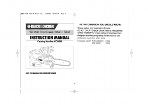 Manual Black and Decker CCS818 Chainsaw
