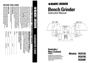 Handleiding Black and Decker BG6150 Tafelslijpmachine