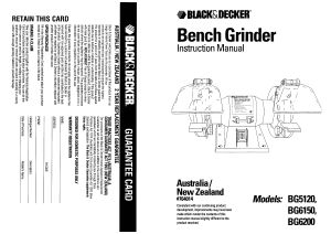 Bruksanvisning Black and Decker BG6150 Bänkslipmaskin