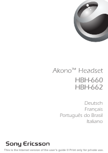 Bedienungsanleitung Sony Ericsson HBH-660 Akono Headset