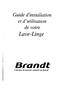 Mode d’emploi Brandt WTM1033F Lave-linge