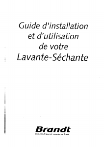 Mode d’emploi Brandt WTD1271F Lave-linge séchant